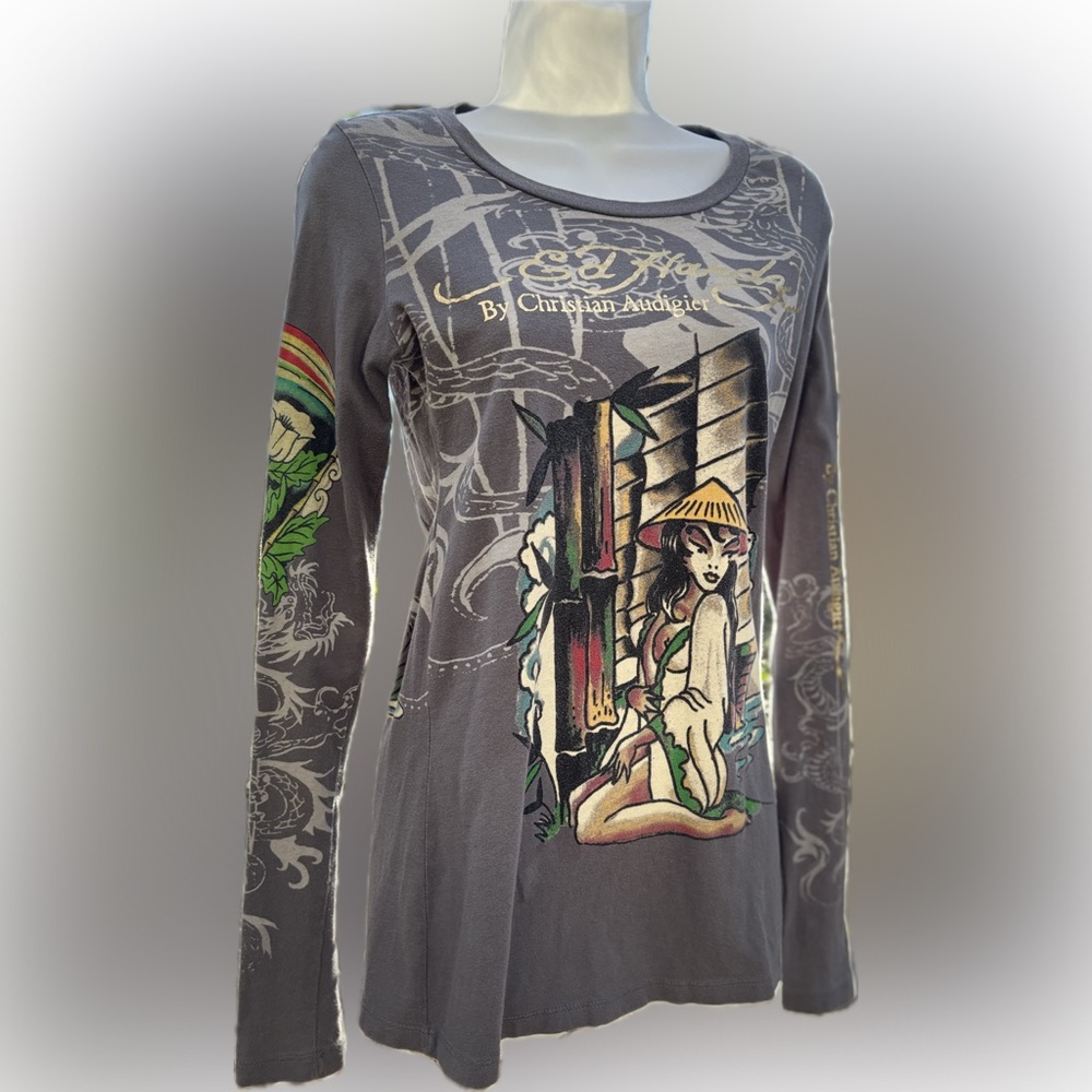Vtg Ed Hardy Long Sleeve by Christian Audigier Y2K